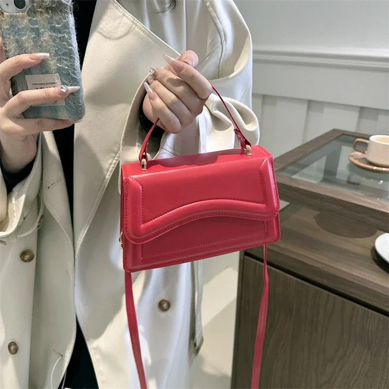High-Quality PU Leather Handbag Purse | Sophisticated Solid Color Shoulder Bag | Elegant Lady Messenger & Small Tote | Fashion-Forward Square Crossbody for Women and Girls Luxegan