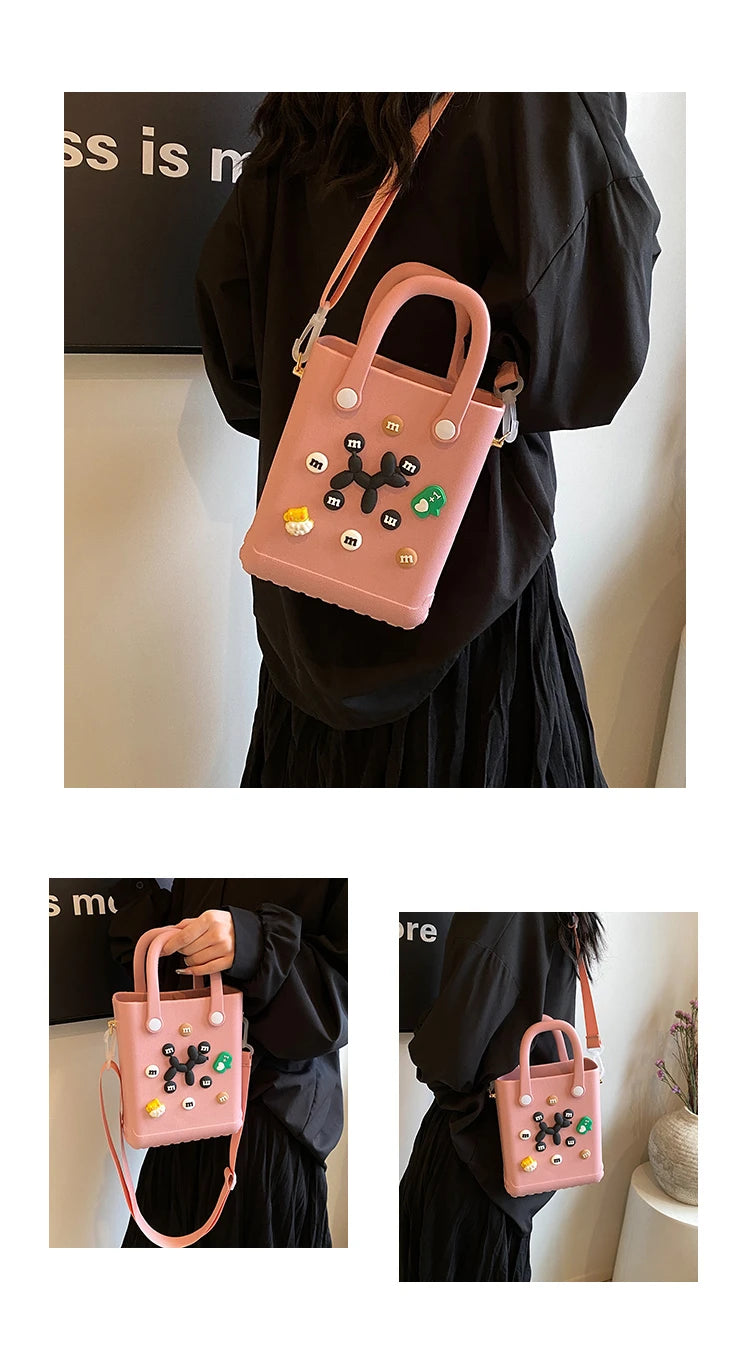 Hard Waterproof PVC Bucket Bag | Lightweight Beach & Travel Handbag Luxegan