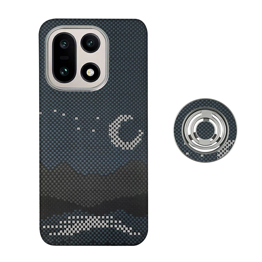 Para funda de teléfono OnePlus 15 de fibra de aramida Kevlar, carcasa dura de fibra de carbono ultradelgada y ligera, cubierta protectora magnética para negocios