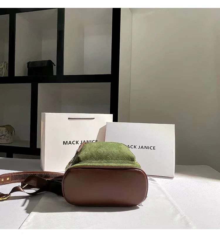 High-Quality Genuine Cowhide Leather Backpack | Autumn Floral Embossed Women’s Handbag & Lady’s Purse Luxegan