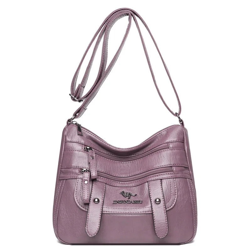 Soft Leather Mother Bag | Large Capacity Shoulder & Crossbody Bag Luxegan