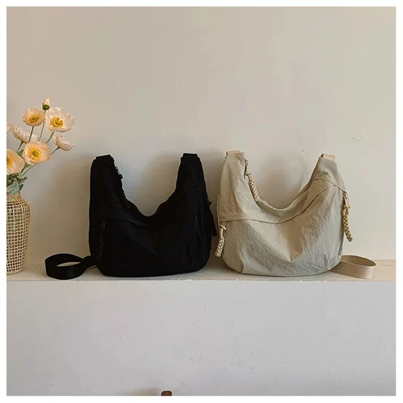 Minimalist Korean Dumpling Bag | Soft Large Capacity Shoulder Tote Luxegan