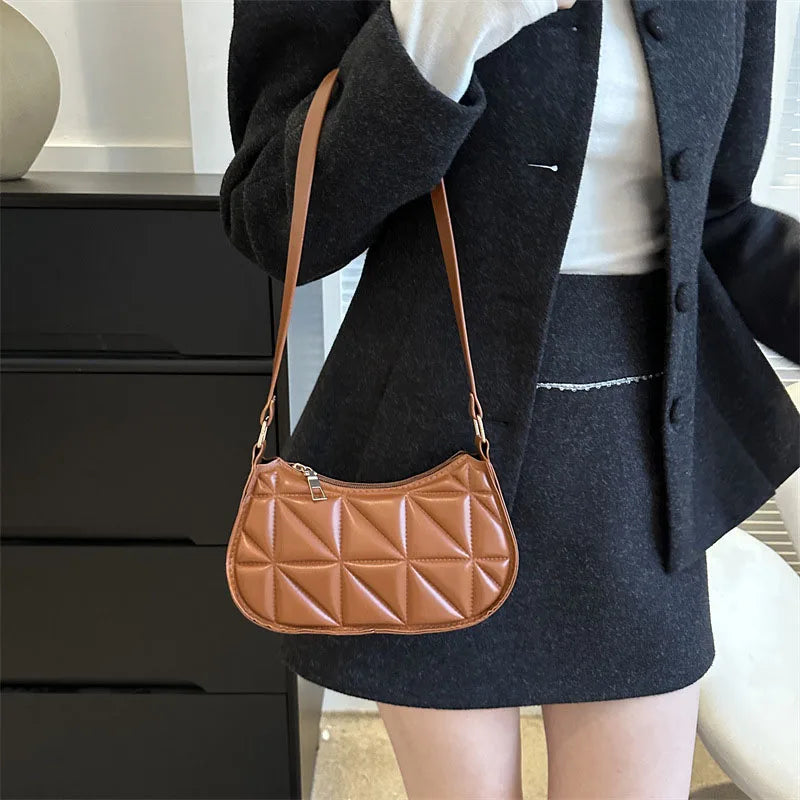 Mini Fashion Female Underarm Shopping Bag Retro Casual Women Totes | Shoulder Bags Female Leather Solid Color Handbag for Women Luxegan