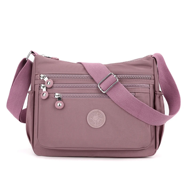 Nylon Multi-Pocket Shoulder Bag | Waterproof Casual Messenger Bag Luxegan