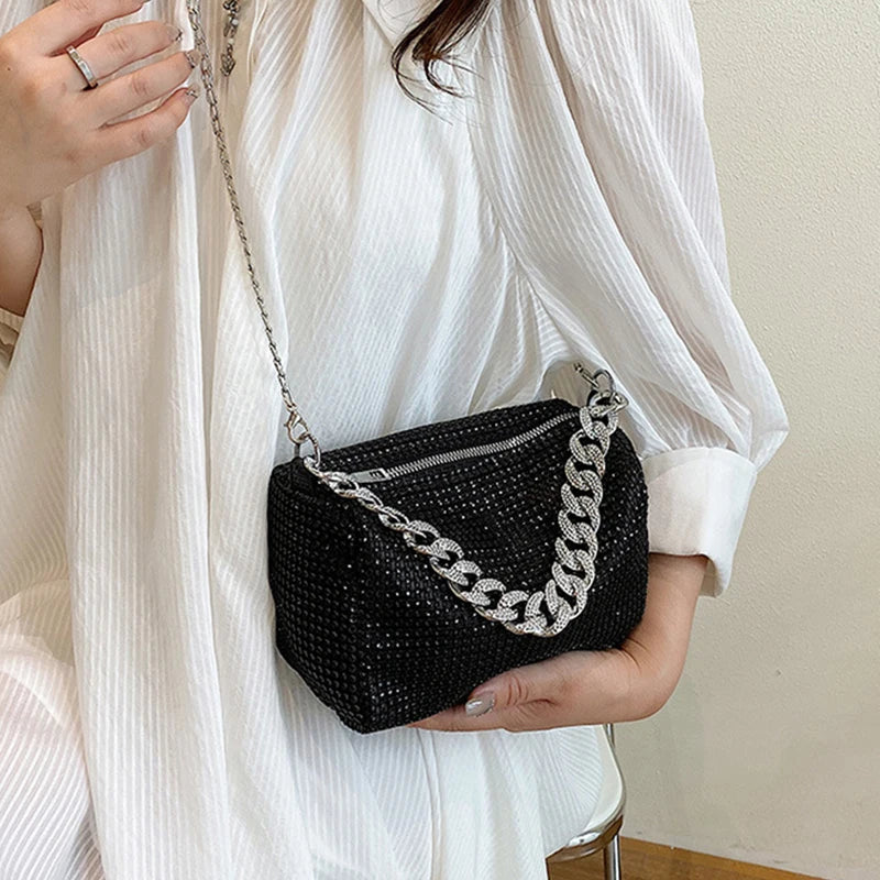 Bling Diamond Design Small Crossbody Messenger Bags | Women Summer Trend Luxury Fashion Travel Shoulder Handbags & Purses Luxegan