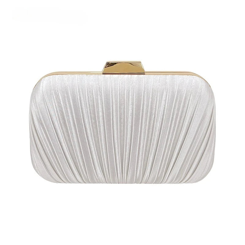 Classic Silky Evening Bag | Sophisticated "Light Pink" Silhouette | Elegant High-End Ruched Handbag | "Dignified" High-Performance Pleated Party Essential for Radiant Versatile Styling Luxegan