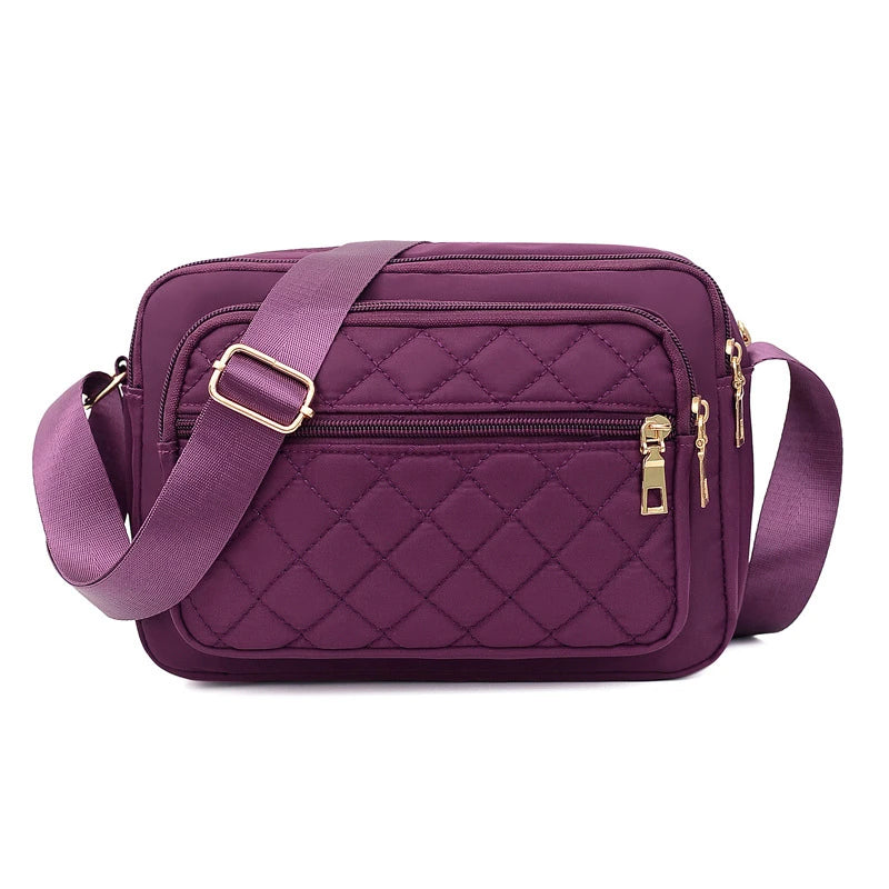 Multiple Compartment Crossbody Bags Women Messenger Bag | Casual Lady Bag Waterproof Nylon Single Shoulder Strap Pack Luxegan