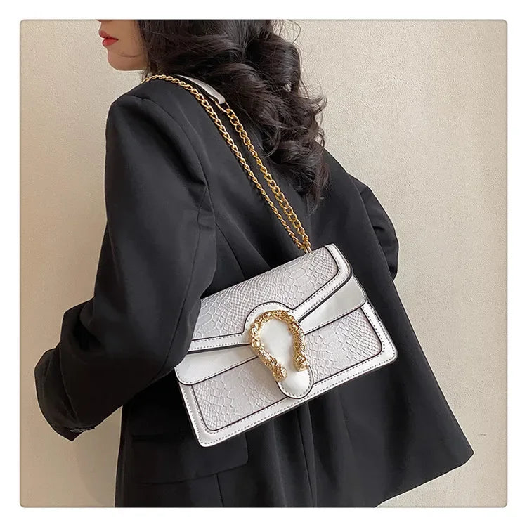 Gold Chain Crossbody Bag | Women's Fashion & Stylish Small Square Bag Luxegan