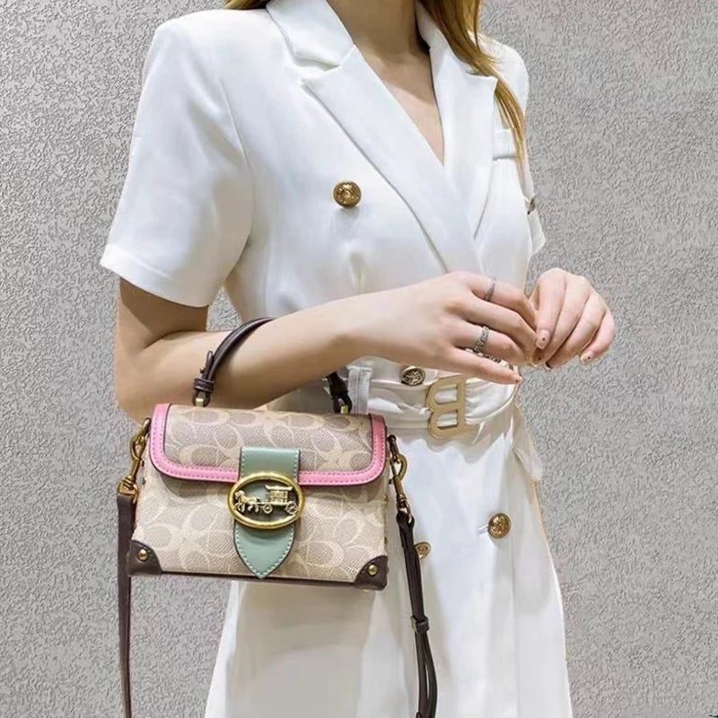 Brand Premium Graffiti Box Small Square Bag | Designer Autumn & Winter Satchel Handbag | Fashionable PVC Single Shoulder Crossbody Bag | Trendy Women’s Streetwear Purse (Model 8099) Luxegan