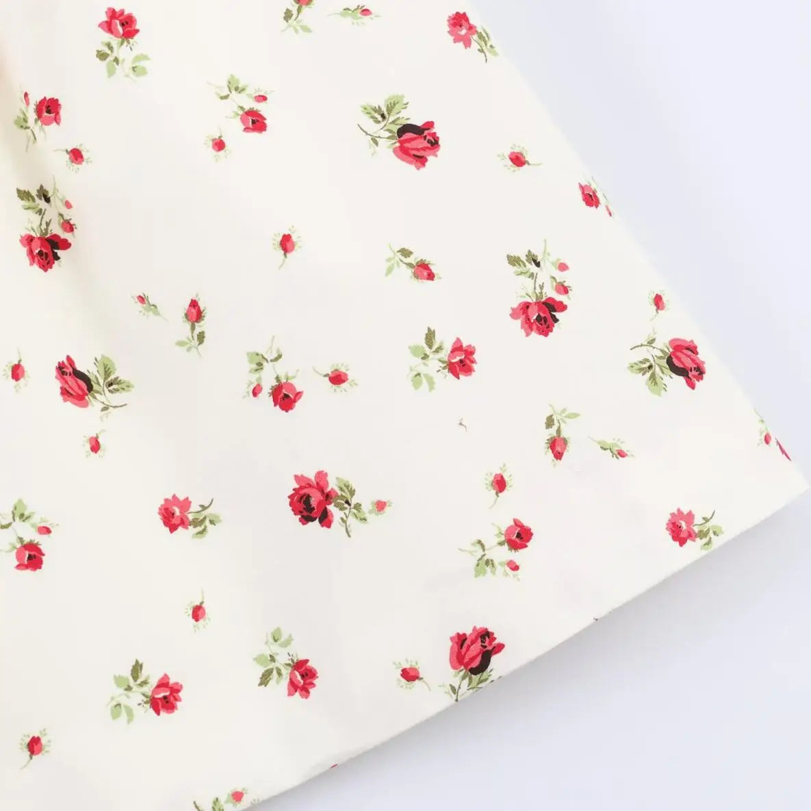 Sexy Beige With Red Floral Print V Collar Sling Mini Dress Women Backless Low Waist Ruched Swing Dresses Femme Vestidos Robe