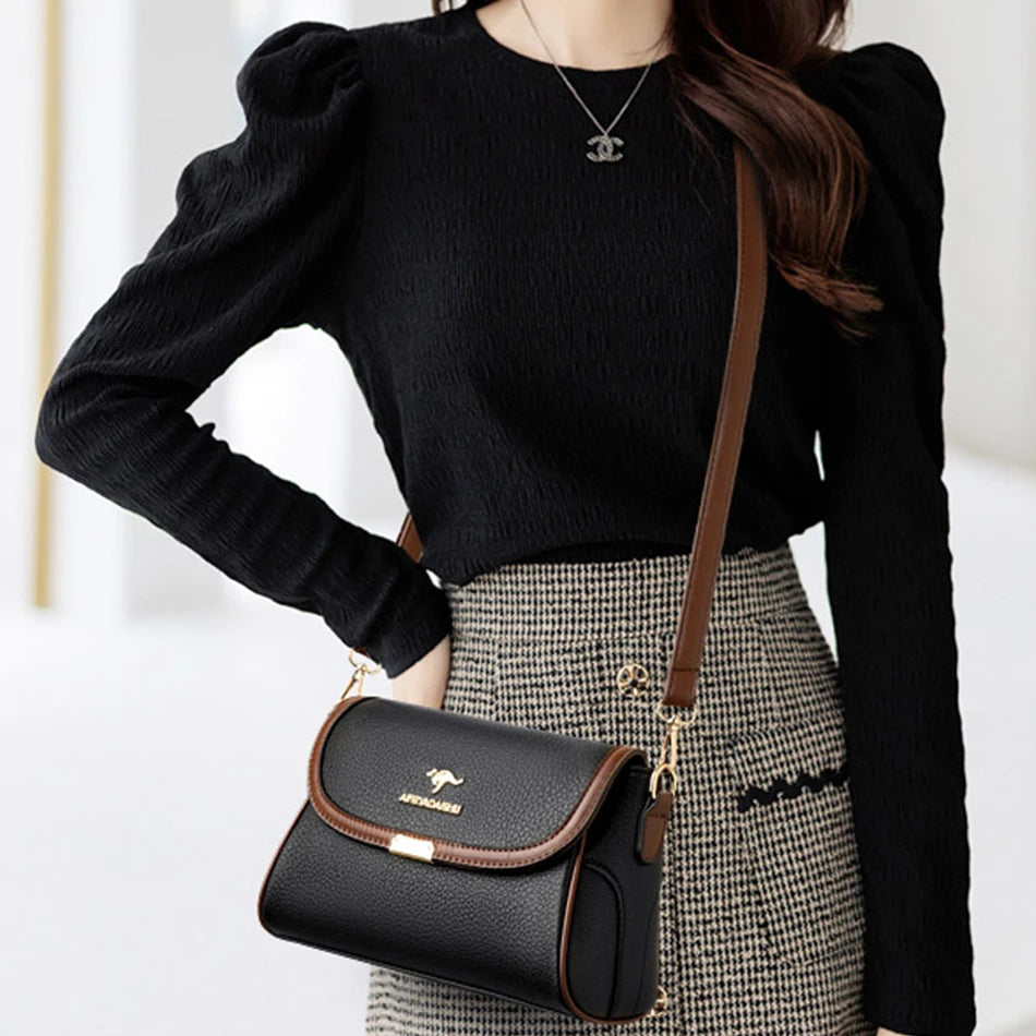 Solid Color High-Quality Leather Small Shoulder Bags | New Messenger Bags with Strap & Designer Crossbody Bag (Sac à Main) Luxegan