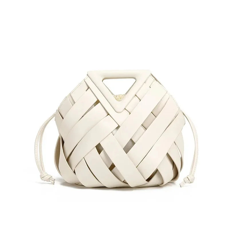 Trendy Vegan Leather Woven Tote Bag for Women Top Handle Purses and Handbags | Fashionable - view 14