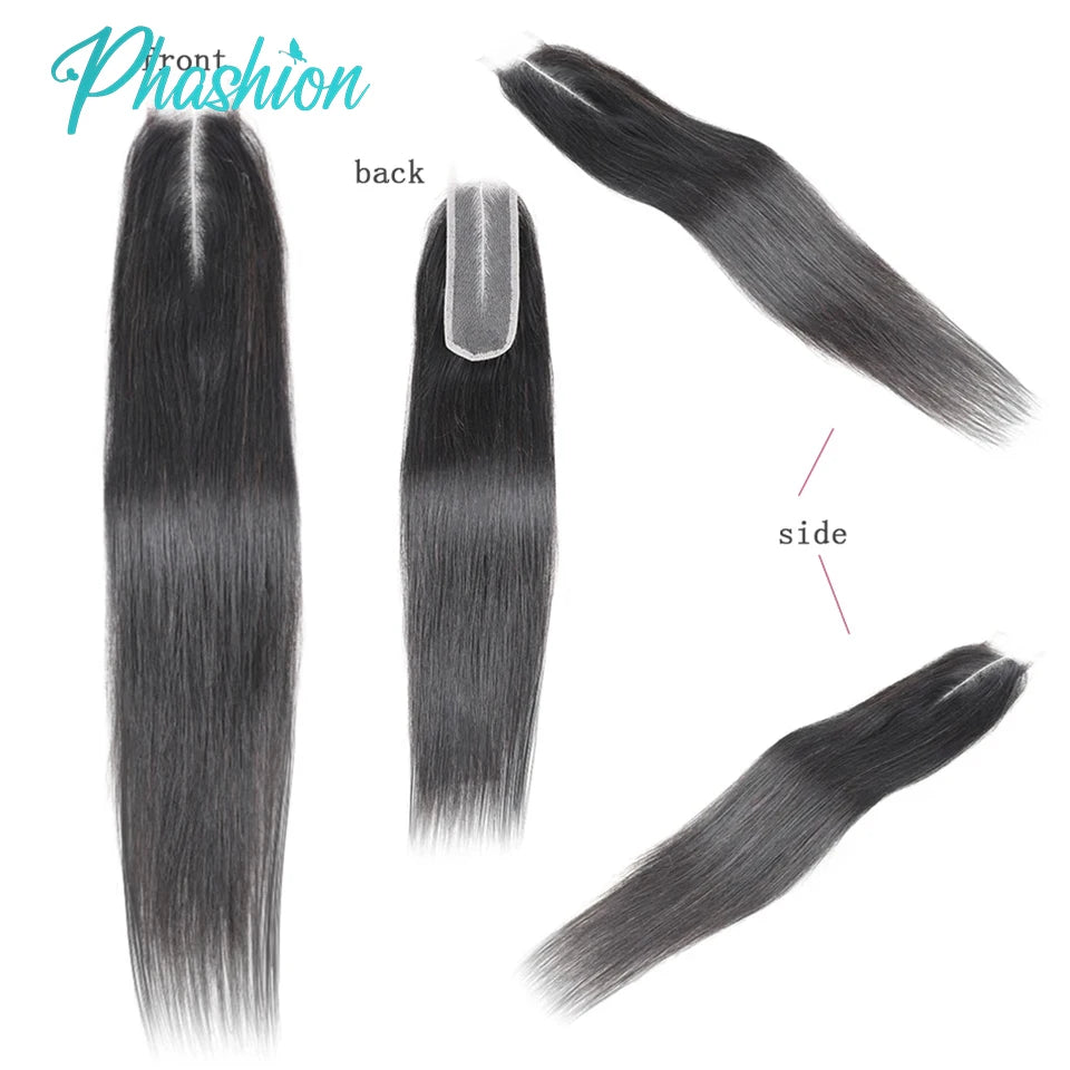 Phashion Kim K 2x6 Swiss Transparent Lace Closure Straight Wave Deep Parting Brazilian Remy Human Hair For Black Women On Sale