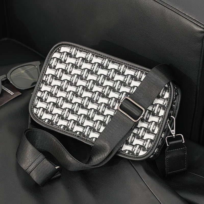 Men's Fashion Designer Crossbody Bag | Jacquard Canvas Shoulder & Messenger Bag Luxegan