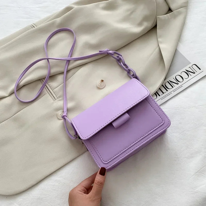 Fashion Brand Women's Small Crossbody Bag | Lightweight PU Leather Messenger Bag (Flap Handbag Purse, Summer Travel Bag for Female) Luxegan