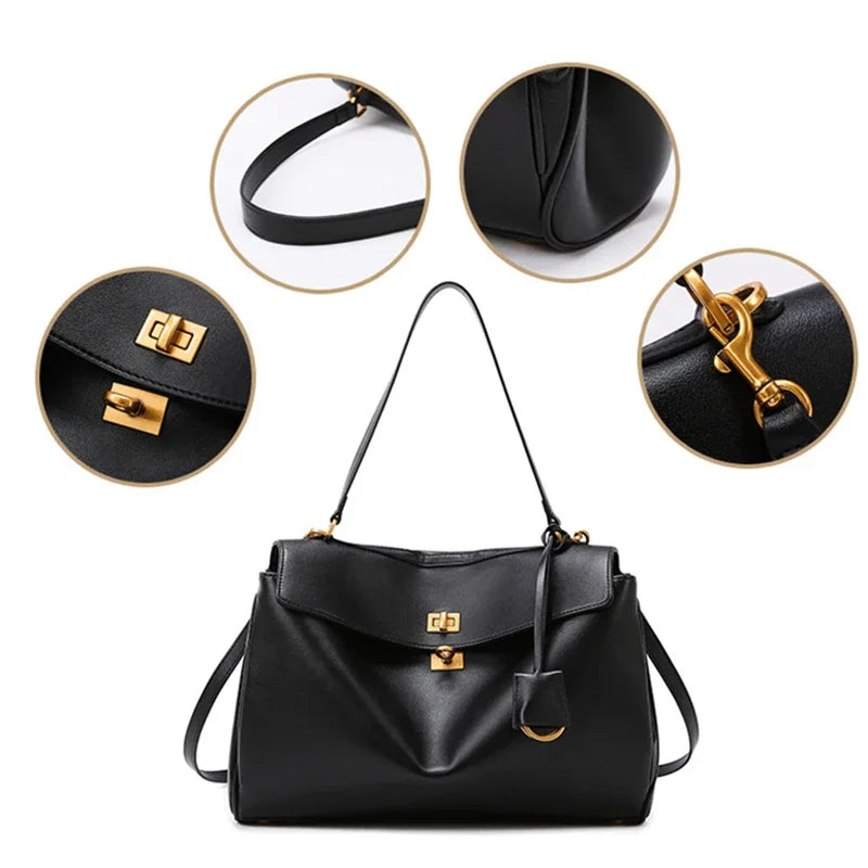 Microfiber Ostrich Square Tote | Soft Designer Banquet Bag Luxegan