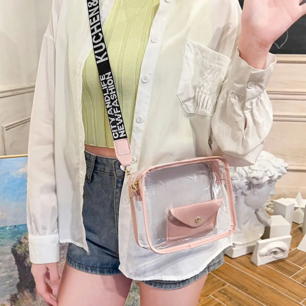 Transparent Crossbody Bag for Women | Fashionable Candy Color Jelly Bag Luxegan