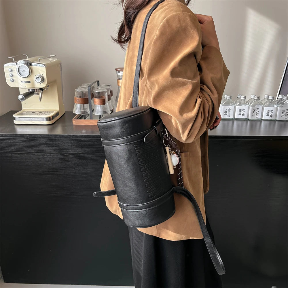 Multifunctional Cylinder Shaped Shoulder Bags | Winter Designer Handbags & Luxury Crossbody Bag