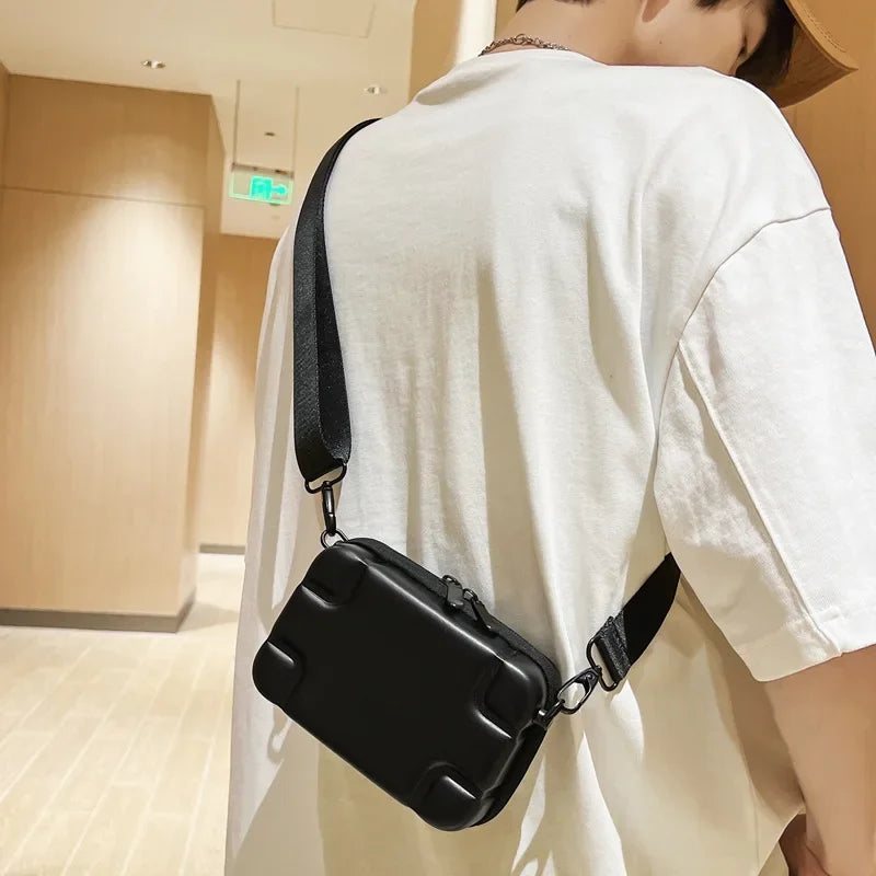 Minimalist Men's Hard Shell Crossbody Box Bag Luxegan