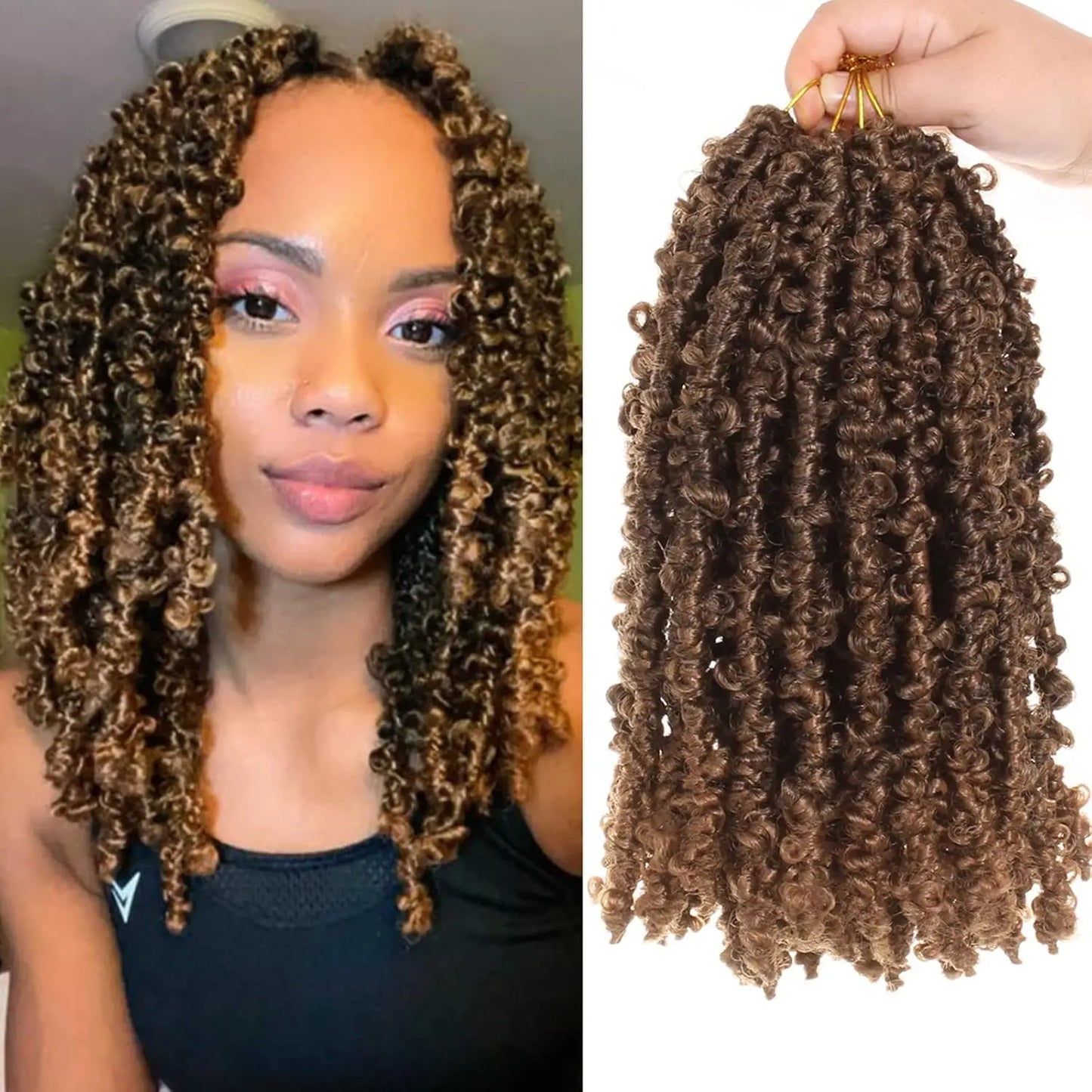 Pre-Twisted Butterfly Locs Crochet Hair – Short Bob Distressed Braids, Synthetic Hair for Women - view 4