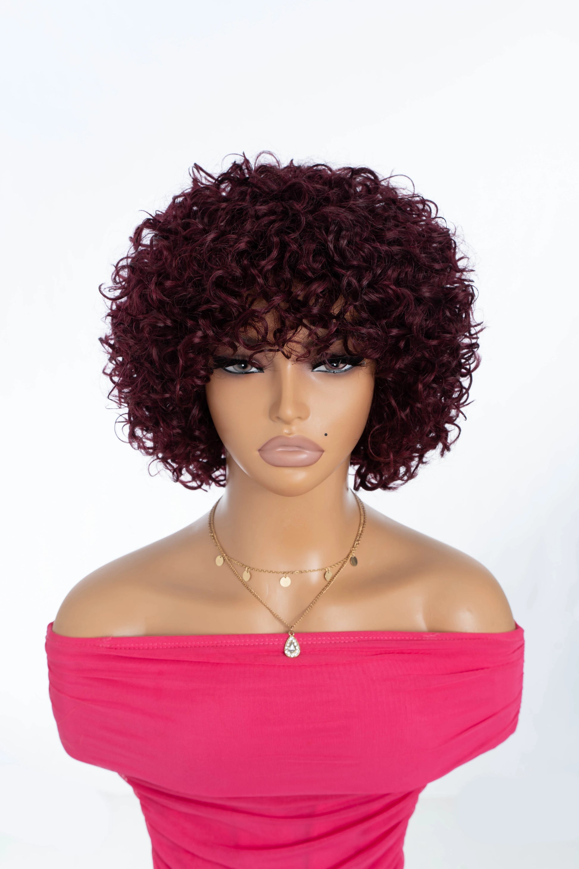 P4/27/30 Short Curly Deep Wave Human Hair Wig - Glueless Full Machine-Made Wear-and-Go Short Wig - 100% Brazilian Remy Human Hair Piano Highlight Honey Blonde & Auburn Curly Wig for Black Women Luxegan