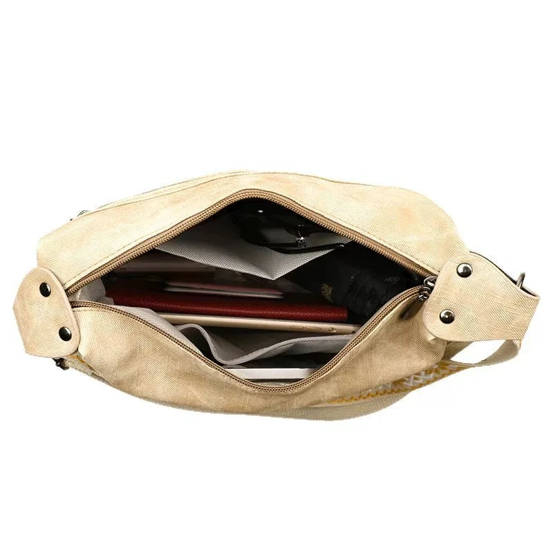 Vintage Style Shoulder Bag | Multi-Layer Crossbody Bag & Casual Faux Leather Handbag
