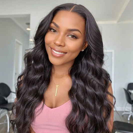 Rebecca Body Wave Transparent T-Part Lace Front Wig | Brazilian Human Hair "Wear To Go" (On Sale) Luxegan