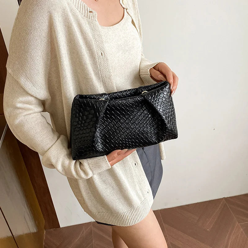 Bolso de mano multifuncional de moda para mujer, cartera de noche con patrón en relieve, gran capacidad, bolsillo para teléfono, monedero de lujo para mujer