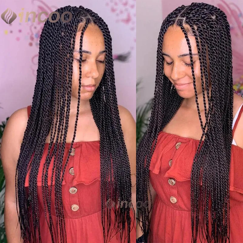 26-40 Inch Faux Locs Twist Wig | Full Lace | Small Box Braids