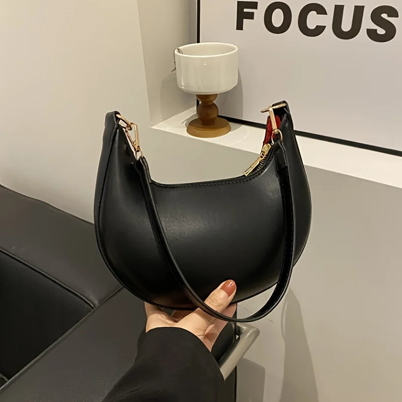 New Fashionable High-End Moon-Shaped Baseball Bag | Luxury Women's Single Shoulder Bag (Sequined Vintage Handbag) Luxegan