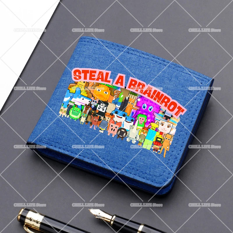 Anime "Six Seven" Brainrot Canvas Wallet | Sophisticated "Multi-Card Slot" Silhouette | High-End Boys Folding Billfold & Card Holder | "Dignified" High-Performance Short Coin Purse for Radiant Versatile Styling Luxegan
