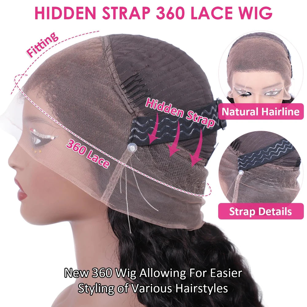 360 Hidden Strap Body Wave HD Lace Wig | Sophisticated 250 Density 13x6 & 13x4 Frontal | Elegant "Brazilian Remy" 26+ Inch Length | "Dignified" Glueless Drawstring Human Hair for Radiant Versatile Styling Luxgan
