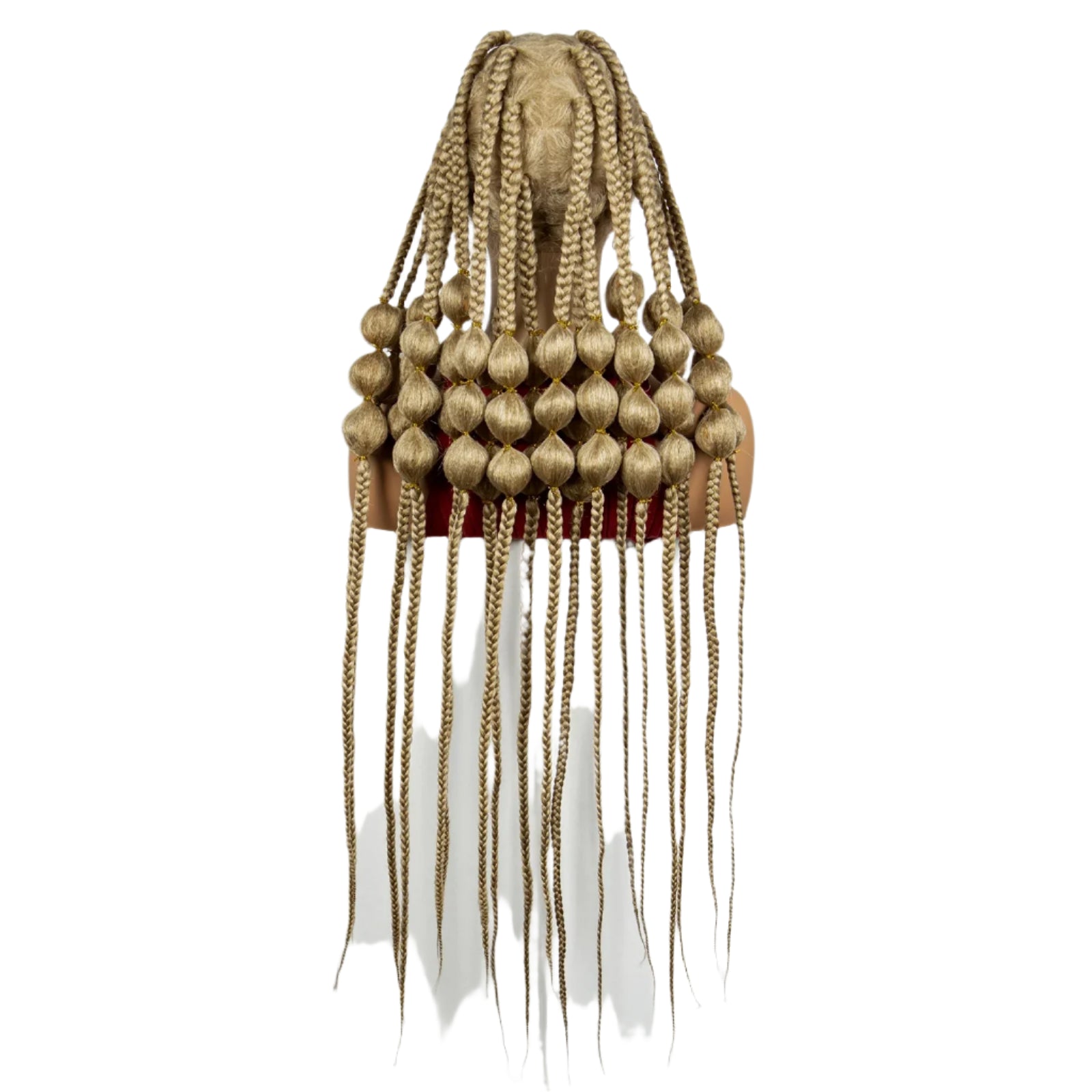 40" Blonde Knotless Bantu Braids Wig | Handmade Full Lace | Baby Hair Luxegan