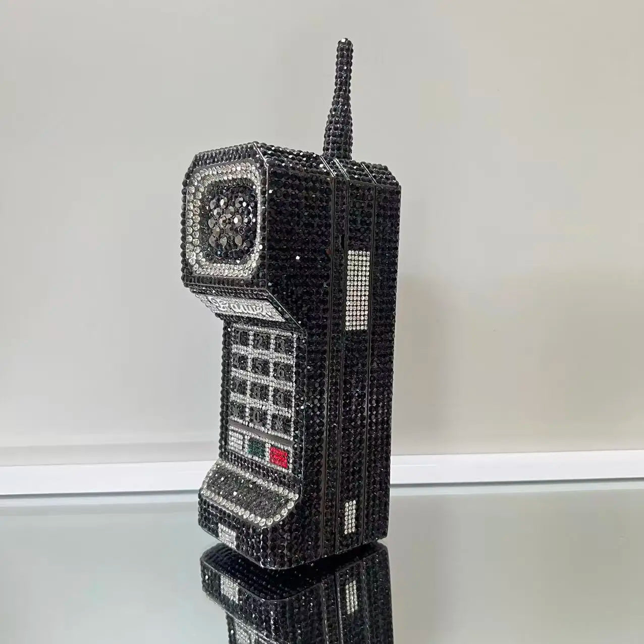Luxury Cellphone-Shaped Crystal Evening Clutch | Sophisticated Diamond-Encrusted Wedding Party Bag | Elegant Pink Crystal Bridal Handbag | "Dignified" Structured Minaudière for High-Fashion Events Luxegan