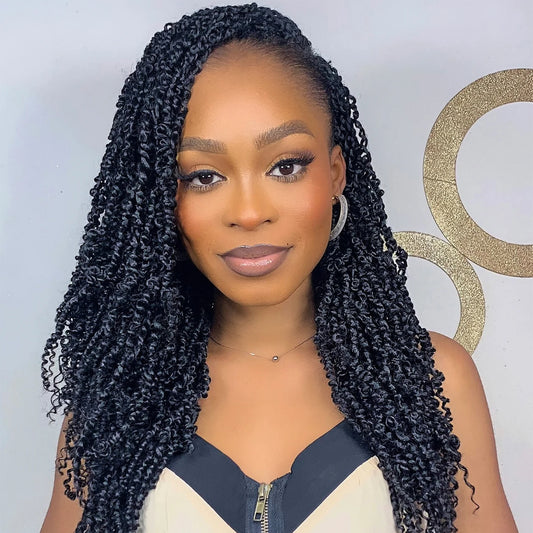 Pre-Looped Mini Twist Crochet Hair | Bohemian Spring Twists & Senegalese with Curls (Synthetic) Luxegan