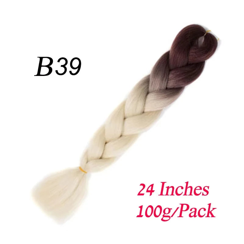 Lihui 24 Inch Pre-Stretched Synthetic Braiding Hair – Kanekalon Jumbo Braid | 100g | 100+ Ombre Colors