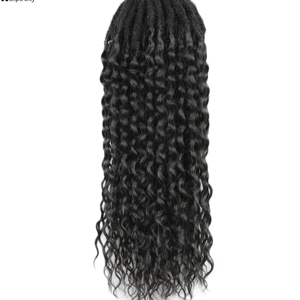 Synthetic Goddess Locs Crochet Braids Hair Extension – 18 Inch Pre-Looped Bohemian Deep Wave Curly - view 5
