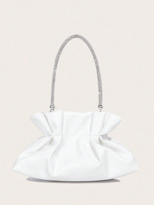 Women's Fashionable White Party Clutch | Elegant Hasp Bag for Weddings and Events Luxegan