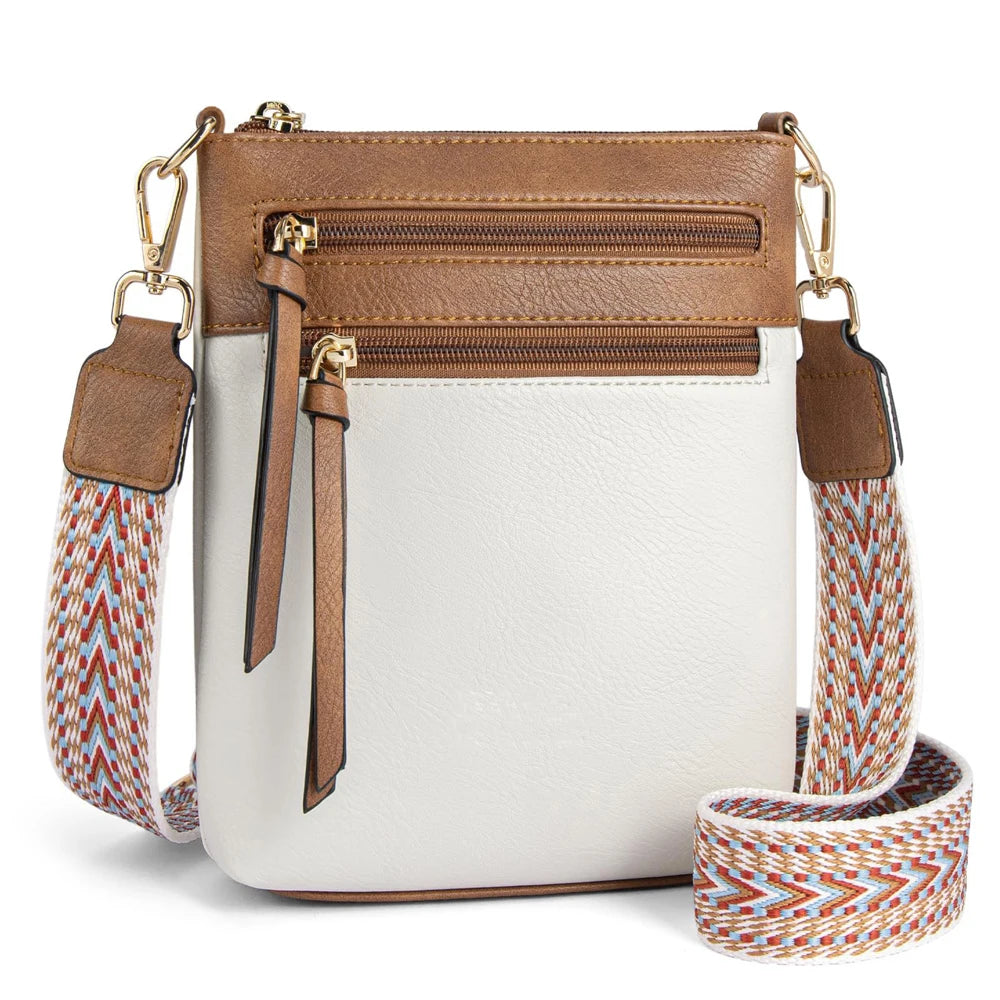 New Casual Double Zipper Crossbody Bag | Sophisticated Retro Simple Phone Bag | Elegant Women’s Single Shoulder Handbag | Luxury Multi-Functional PU Leather Satchel with "Dignified" Soft Finish Luxegan