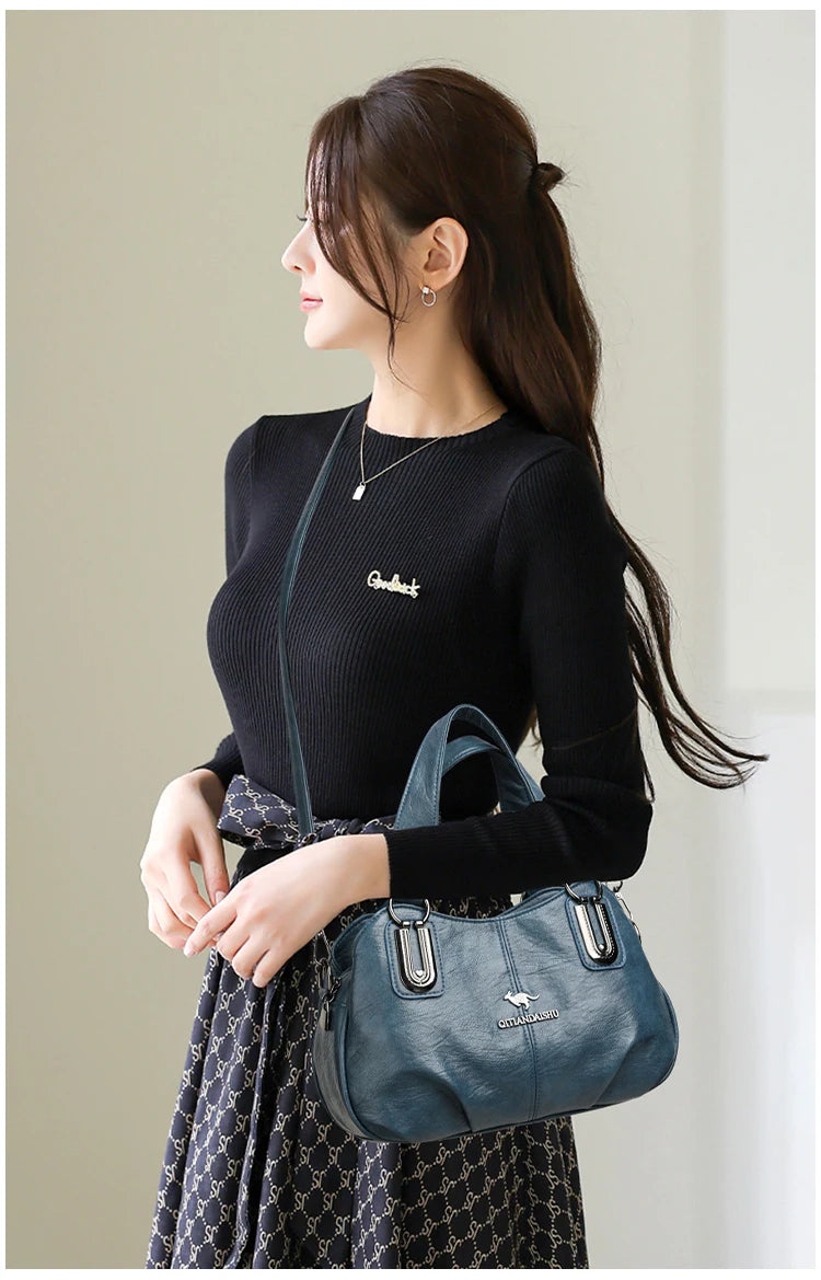 Luxury Handbags 3 Layers | Large Capacity Designer Handbags & Soft Leather Ladies Shoulder Crossbody Bag for Women (Sac) Luxegan