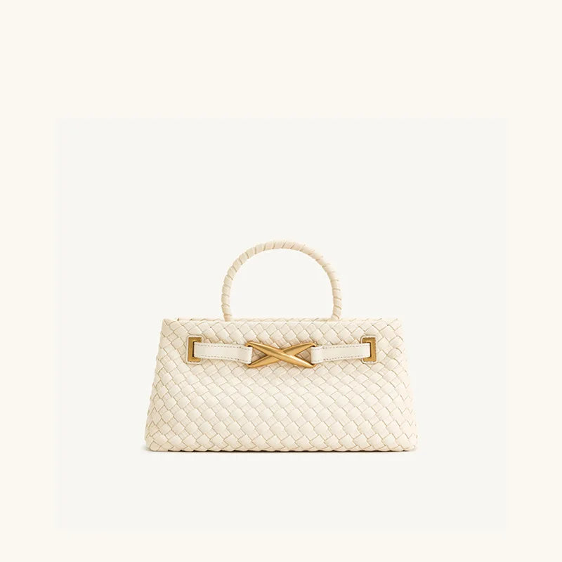 New Woven Designer Handbag | High-End Versatile Top-Handle Bag | Premium PU Leather Horizontal Square Purse & Crossbody (Unisex) Luxegan