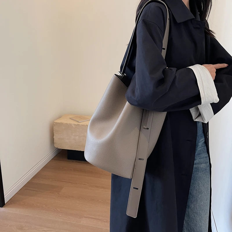 Retro Solid Color Baguette | Soft PU Leather Underarm Shoulder Bag Luxegan