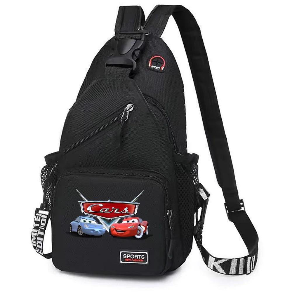 Cars Lightning McQueen Chest Bag Sling Messenger Bag | Crossbody Backpack Travel Sports Bagpack | Men Shoulder Bag Women Rucksacks Luxegan