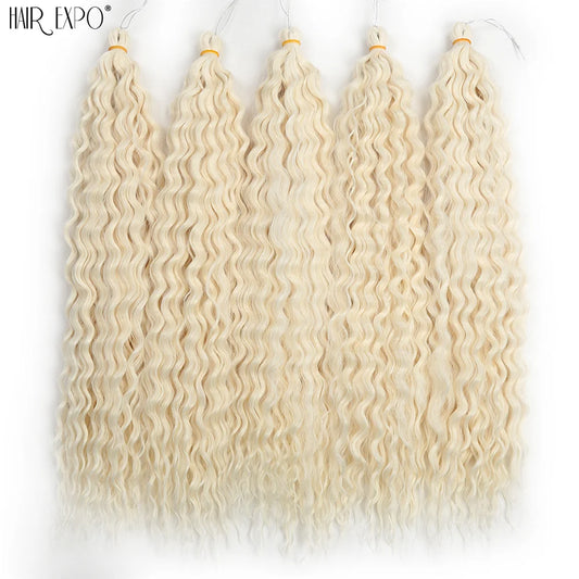 22 Inch Synthetic Water Wave Twist Crochet Hair | Braiding Extensions