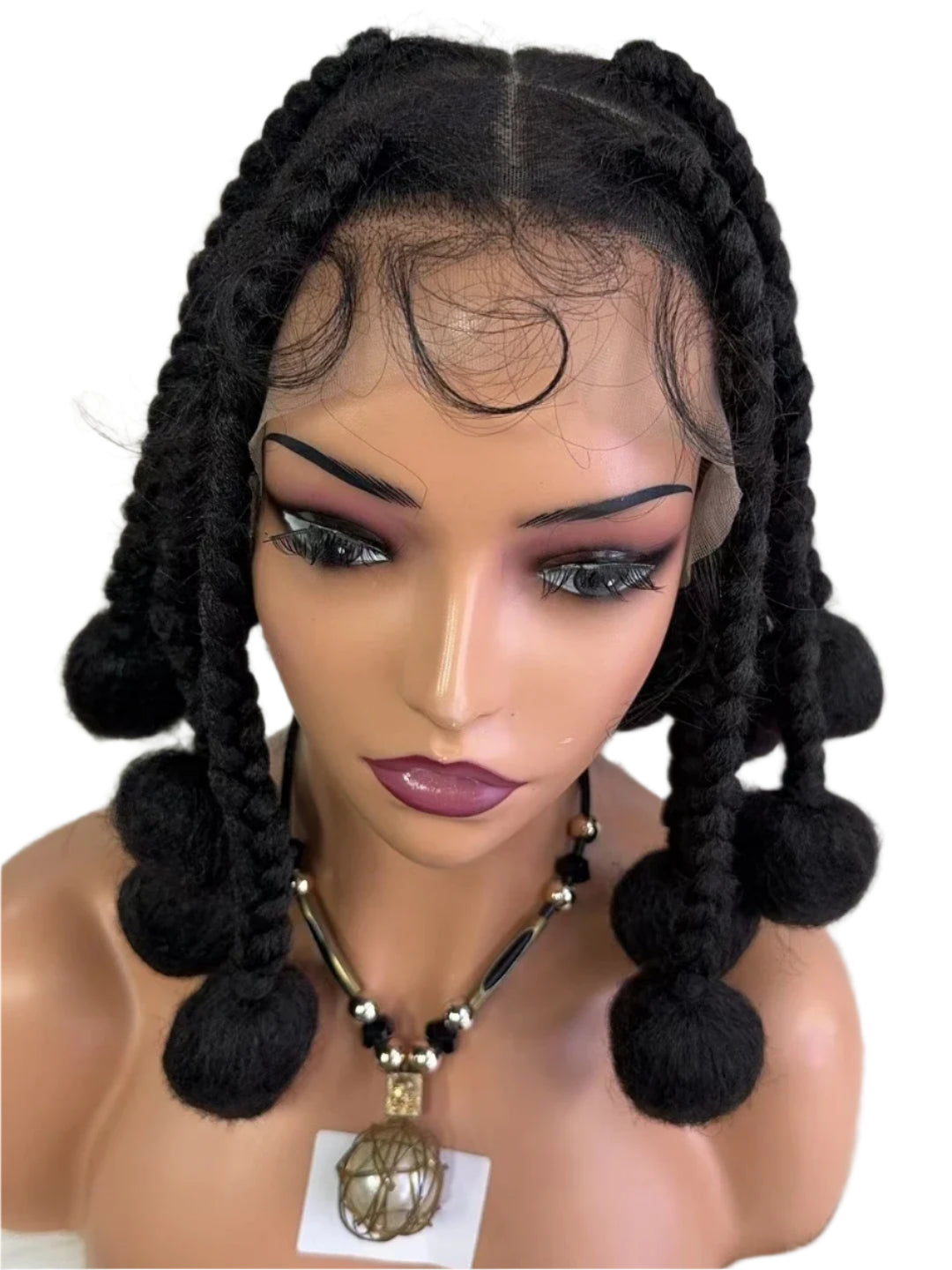 12" Ginger Orange Knotless Box Braiding Wig | Transparent Lace Front Synthetic Hair with Baby Hair Luxegan