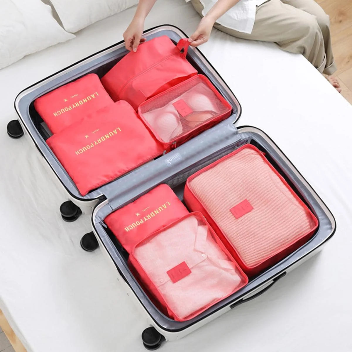 7PCS/Set Travel Organizer Storage Bags | Suitcase Packing Set & Portable Luggage Organizer (Clothes Shoe Pouch) Luxegan