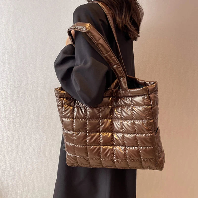 Luxury Padded Nylon Tote | Hot Sale Winter Armpit Bag Luxegan