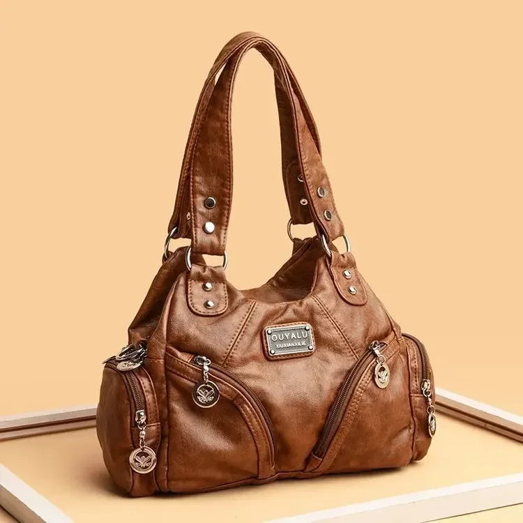 Luxury Structured Square Crossbody | Hard PU Leather Shoulder Bag Luxegan