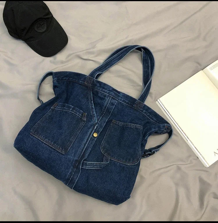Casual Denim Tote Crossbody Bags for Women | Designer Jeans Shoulder Bag | Large Capacity Street Trend Luxury Handbag Luxegan