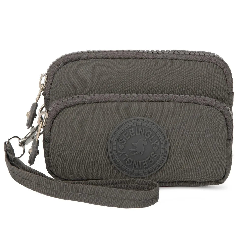 New Waterproof Coin Purse with Key Ring | Solid Color Card Holder & Large Capacity Wear-Resistant Handbag (Unisex Storage Bag) Luxegan